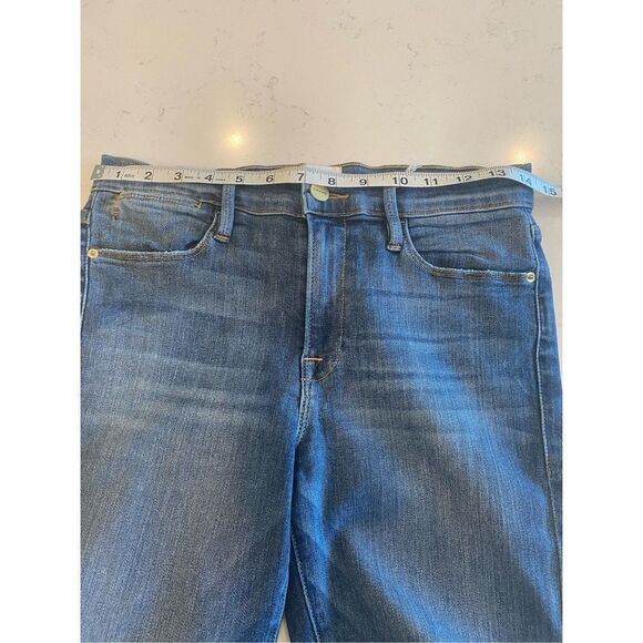 Frame Le skinny triangle raw hem blue jeans size 28 - Picture 10 of 10